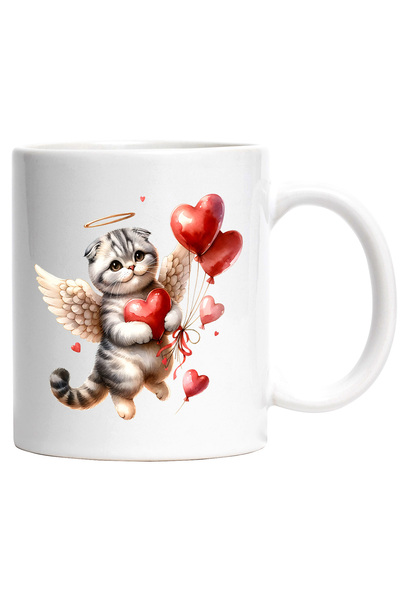 StoryGift Romania Cana cu o pisicuta cu aripi albe care zboara | ilustratie |...