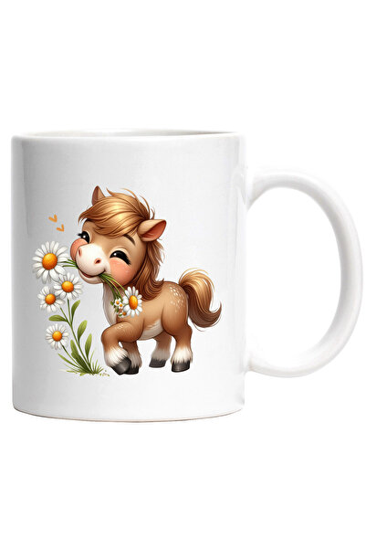 StoryGift Romania Cana cu un ponei care tine niste flori albe | natura | plan...