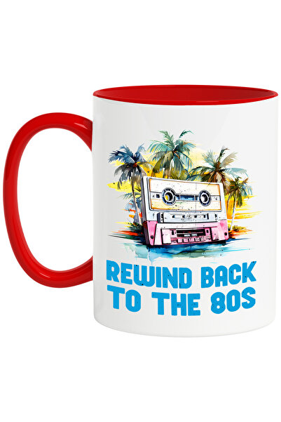StoryGift Romania Cana cu mesajul "Rewind back to the 80s", ilustratie, stil ...