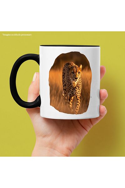 StoryGift Romania Cheetah Portrait Mug, Cheetah Bull, Fierce, Nature, Jungle, Lovers, With