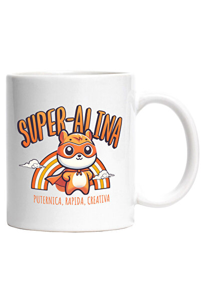 StoryGift Romania Cana cu Veverita Cu Masca Si Pelerina dE Super Erou Curcube...