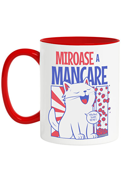 StoryGift Romania Cana Pisica alba mesaj haios MIROASE A MANCARE, iubtorii de...