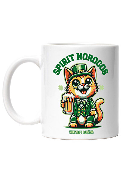 StoryGift Romania Cana Spirit norocos pisica de ziua norocului, 330ml, Cerami...