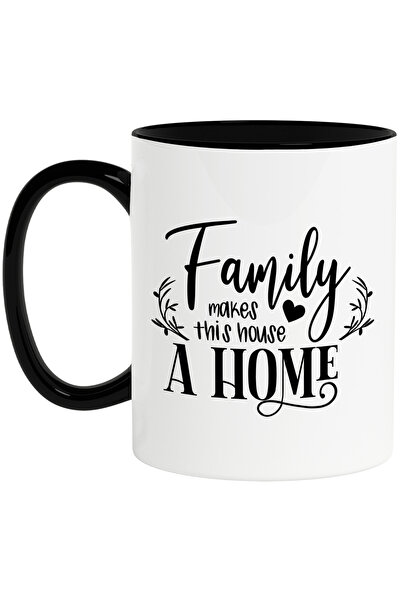 StoryGift Romania Cana cu inimioara si mesajul "Family makes this house a hom...