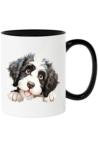 StoryGift Romania Cana cu un caine vesel | ilustratie | blanos | alb si negru...