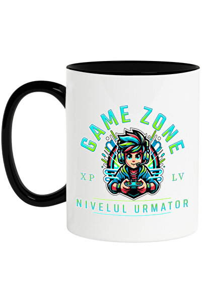 StoryGift Romania Cana cu Baiat Stil Anime Gamer Text Game Zone Nivelul Urmat...