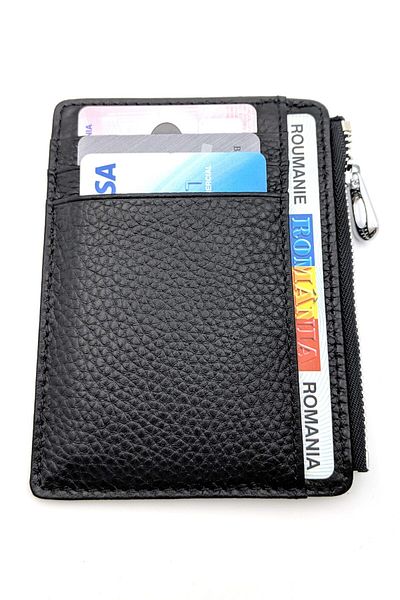 OEM Wallet for cards and ID, Leather, Black
