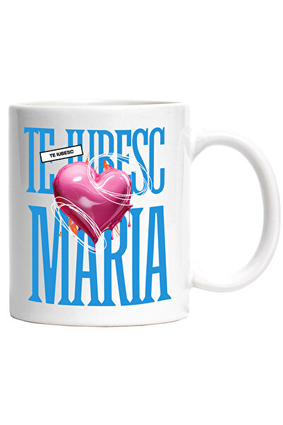 StoryGift Romania Cana cu Mesaj Romantic Cu Inima Zburatoare Text Te Iubesc M...