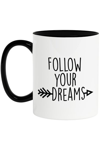 StoryGift Romania Cana cu o sageata si mesajul "Follow your dreams" - urmeaza...