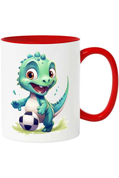 StoryGift Romania Cana cu un dinozaur verde care joaca fotbal | ilustratie | ...