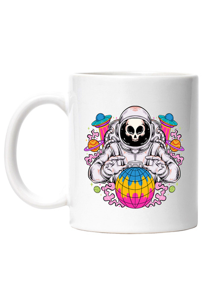 StoryGift Romania Cana Cu Astronaut, Spatiu, Craniu, Nava, Multicolor 330 ml,...