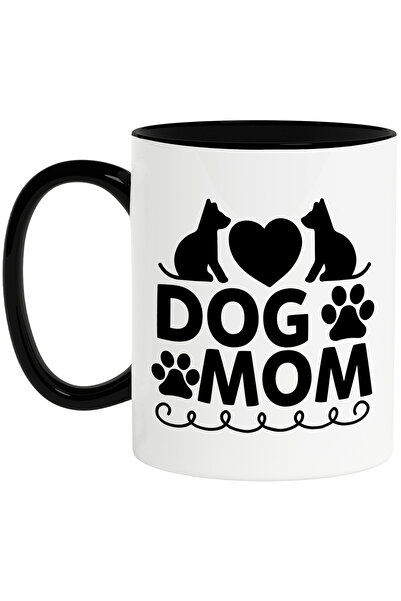 StoryGift Romania Cana cu inimioara si labute cu textul "Dog mom" - mama de c...