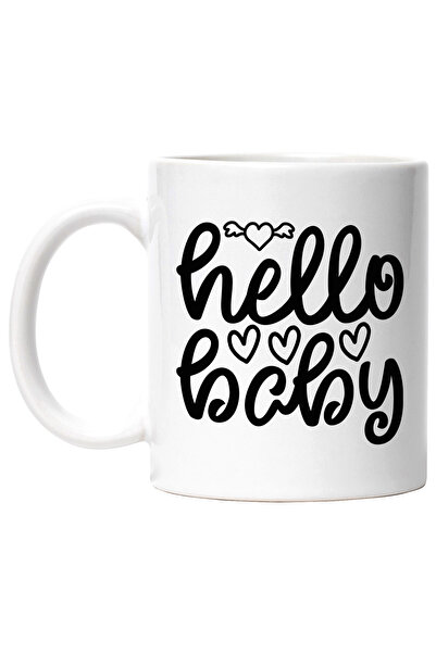 StoryGift Romania Cana cu inimioare si salutul "Hello, baby" - buna bebelusul...