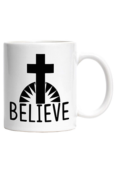 StoryGift Romania Cana cu o cruce si textul "Believe" - crede religie credint...
