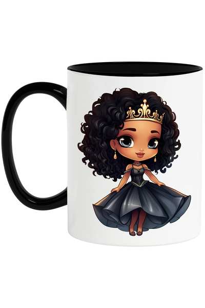 StoryGift Romania Cana cu o fetita de culoare, ilustratie, draguta, rochie ne...