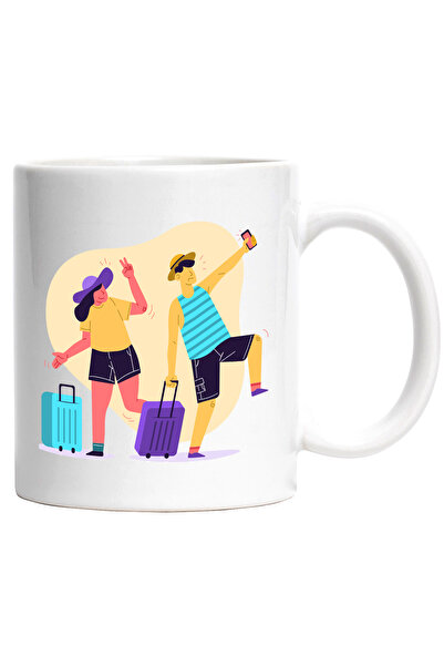 StoryGift Romania Cana Cu Turisti, Calatorie, Cuplu, Bagaje, Troller, Palarie...