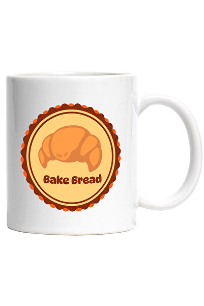 StoryGift Romania Cana Cu Mesaj In Engleza Baked Bread, Emblema, Croissant, Corn, Paine, Multicolo, Cu Maner Alb