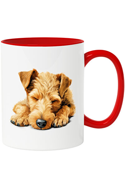 StoryGift Romania Cana cu un catel care doarme dus | ilustratie | pe labe | epuizare | oboseala | , Cu Maner Rosu