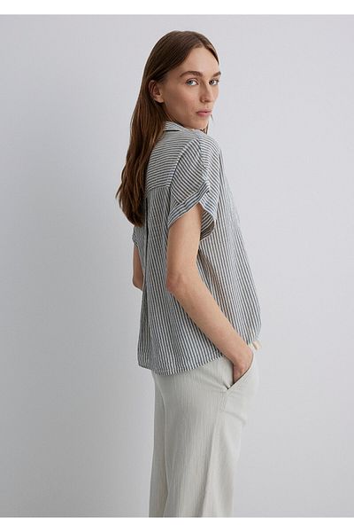 Mavi Cămașă cu dungi Loose Fit / Loose Relaxed Fit 1210445-89853