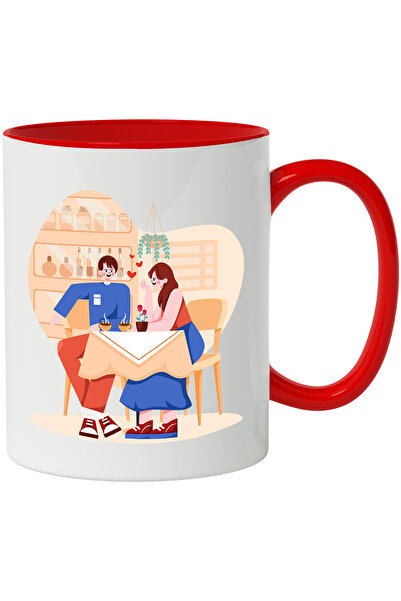 StoryGift Romania Cana Cu Intalnire, Cuplu, Cafea, Masa, Multicolor 330 ml, C...