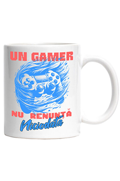 StoryGift Romania Cana maneta joc video un gamer nu renunta niciodata, 330ml,...