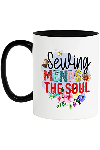 StoryGift Romania Cana cu mesajul "Sewing mends the soul", profesie, ilustrat...