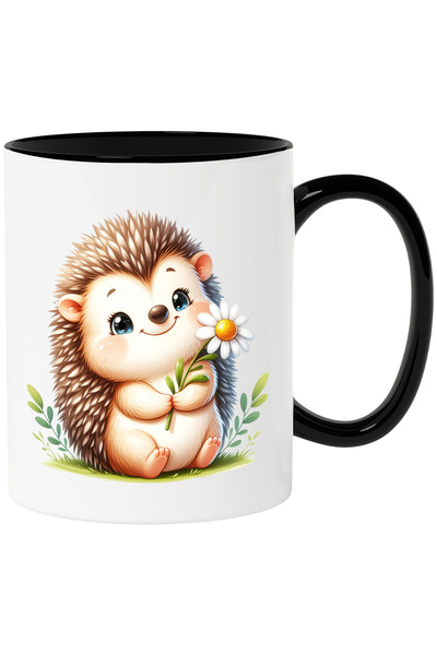 StoryGift Romania Cana cu un arici vesel in natura | ilustratie | tine o floa...