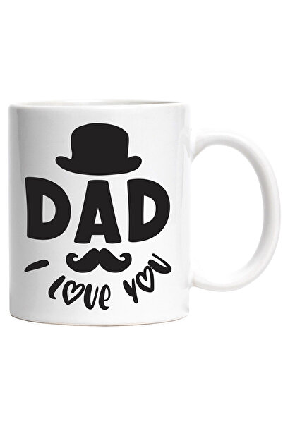 StoryGift Romania Cana cu Textul Dad I Love You, Tata Te Iubesc, Palarie si M...