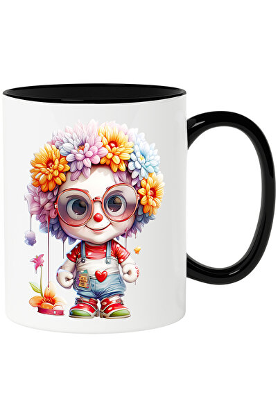 StoryGift Romania Cana cu un baietel clovn | ilustratie | joker | flori pe ca...