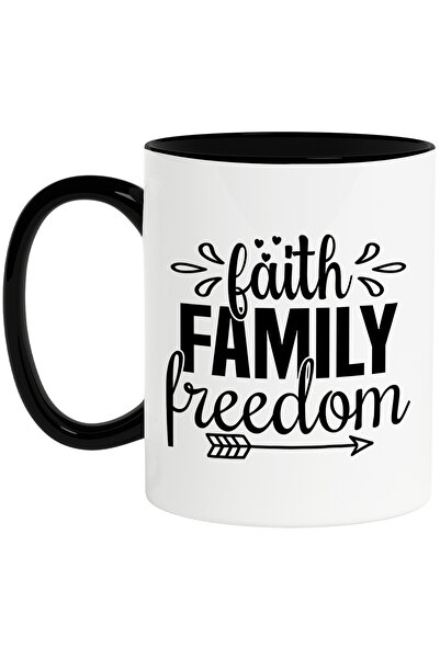 StoryGift Romania Cana cu mesajul in engleza "Faith, family, freedom" - credi...