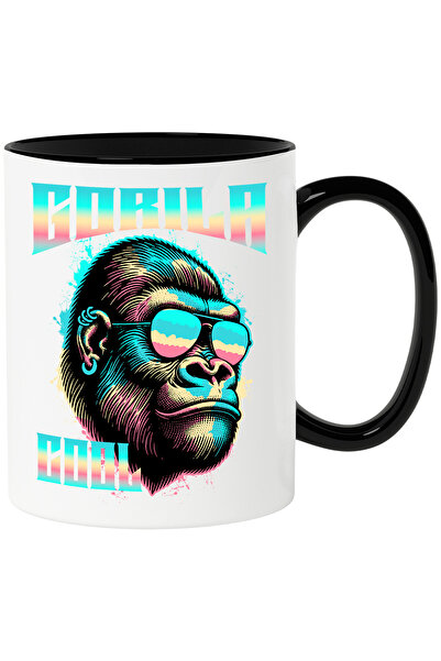 StoryGift Romania Cana gorila cu ochelari de soare text cool, 330ml, Ceramica...