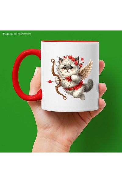 StoryGift Romania Mug with a fat kitty | furry | Cupid | illustration | archery | , With ,STG