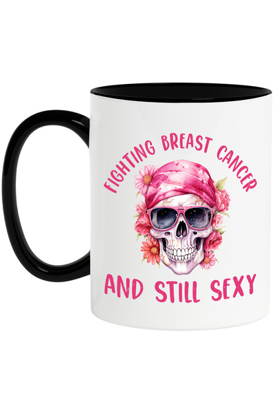 StoryGift Romania Cana cu un craniu de femeie cu mesajul "Fighting breast and...