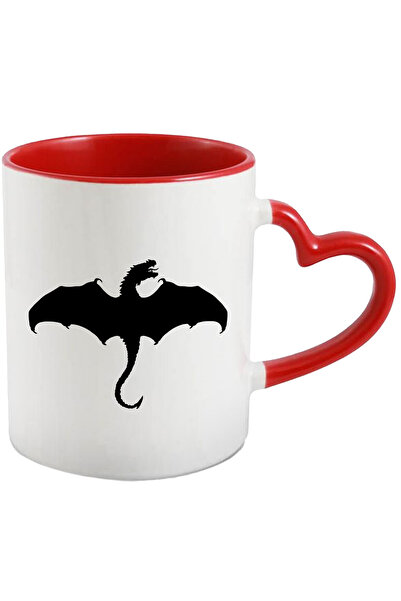 StoryGift Romania Cana cu un dragon furios care zboara cu Maner Inima Rosie, ...