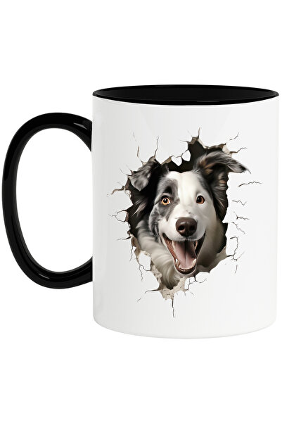 StoryGift Romania Cana cu un caine jucaus care scoate capul prin zid, ilustra...