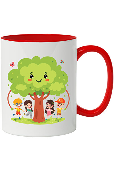 StoryGift Romania Cana Cu Copac, Copii, Fluturi, Natura, Ochelari, Frunze, Mu...