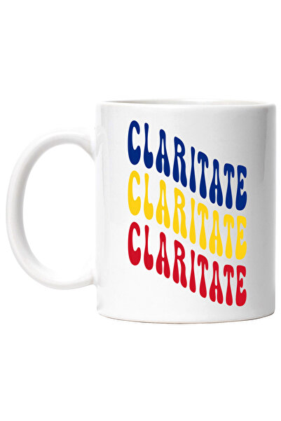 StoryGift Romania Mug The Word Clarity, in the Colors of the Romanian Flag, R...