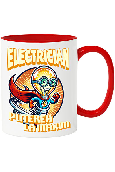 StoryGift Romania Cana Bec super erou Electrician_ puterea la maxim, 330ml, C...