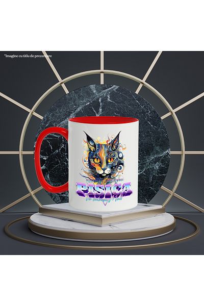 StoryGift Romania Mug With Message Symbol of Affection Cat Loves You Much, Multicolor 330 ml, Sky, With,STG.