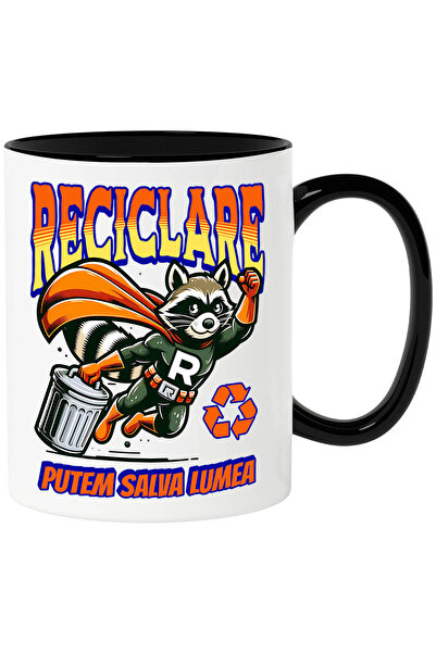 StoryGift Romania Cana cu Animal Super-Eroul Reciclare Cos De Gunoi Text Pute...