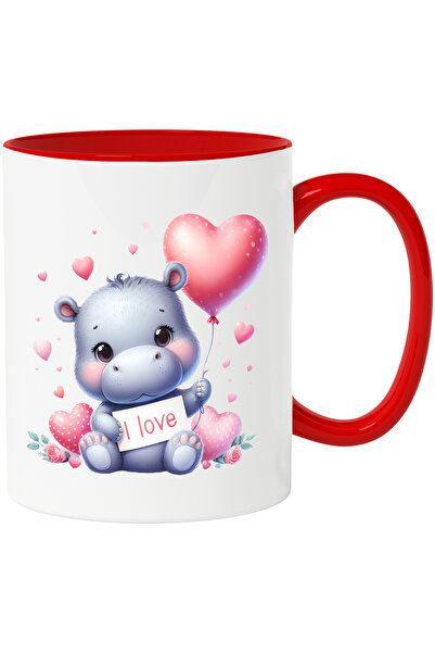 StoryGift Romania Cana cu un pui de hipopotam | ilustratie | mesajul "I love"...