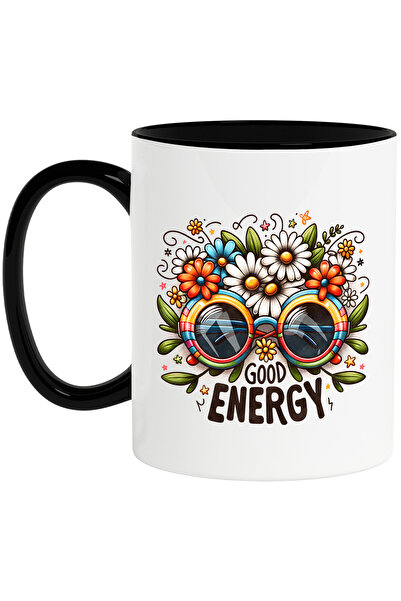 StoryGift Romania Cana cu mesajul "Good energy", stilul hippie, cultura, ilus...