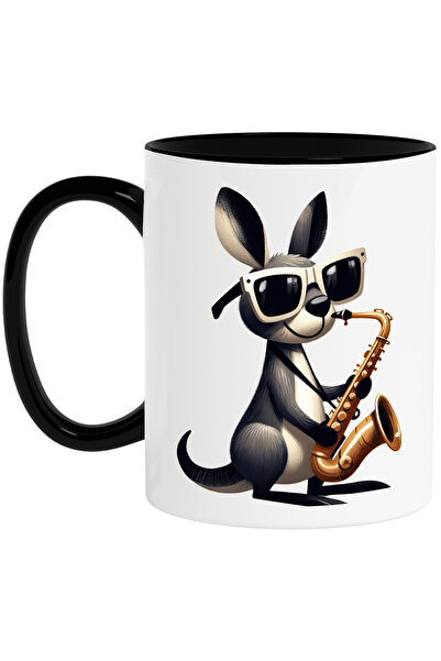 StoryGift Romania Cana cu un cangur care canta la saxofon, muzica, ilustratie...