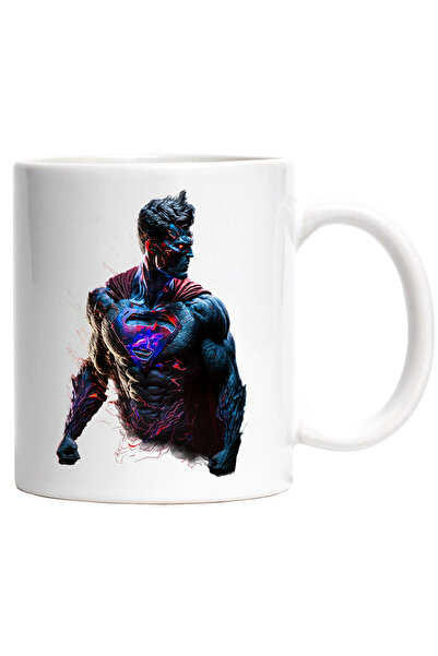 StoryGift Romania Cana cu Luptator in Costum de Superman, Barbat Musculos, Su...