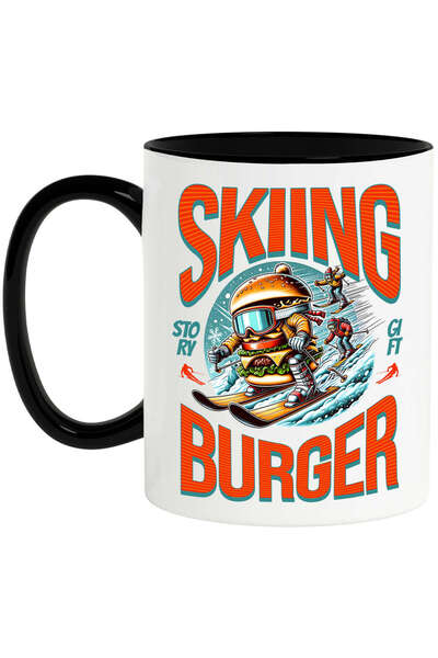 StoryGift Romania Cana cu Dublu Burger imens Schiuri Pe Partie Cu ochelari De...