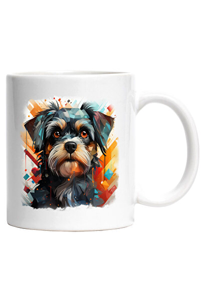 StoryGift Romania Cana Cu Catelus, Iubitori De Caini, Geometric, Romb, Multic...