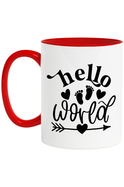 StoryGift Romania Cana pentru un bebelus cu inimioare si mesajul "Hello, worl...