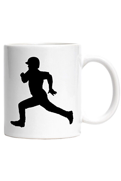 StoryGift Romania Cana cu un jucator de baseball care alearga cu Maner Alb, C...