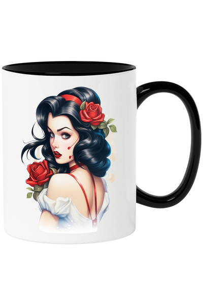 StoryGift Romania Cana cu o fata frumusica | ilustratie | rochie alba | flori...