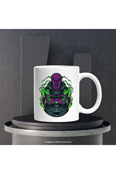 StoryGift Romania Cana Cu Extraterestru, Sci, Fi, Flacari, Joystick, Controller, Gaming, Multicolo, Cu ,STG